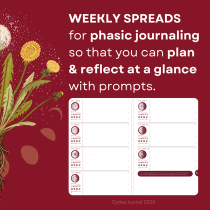 Cycles Journal® 2026: Lunar Planner & Cycle Tracker for Whole-Body Awareness — more than just mental &/or menstrual health