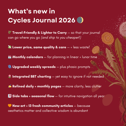 Cycles Journal® 2026: Lunar Planner & Cycle Tracker for Whole-Body Awareness — more than just mental &/or menstrual health