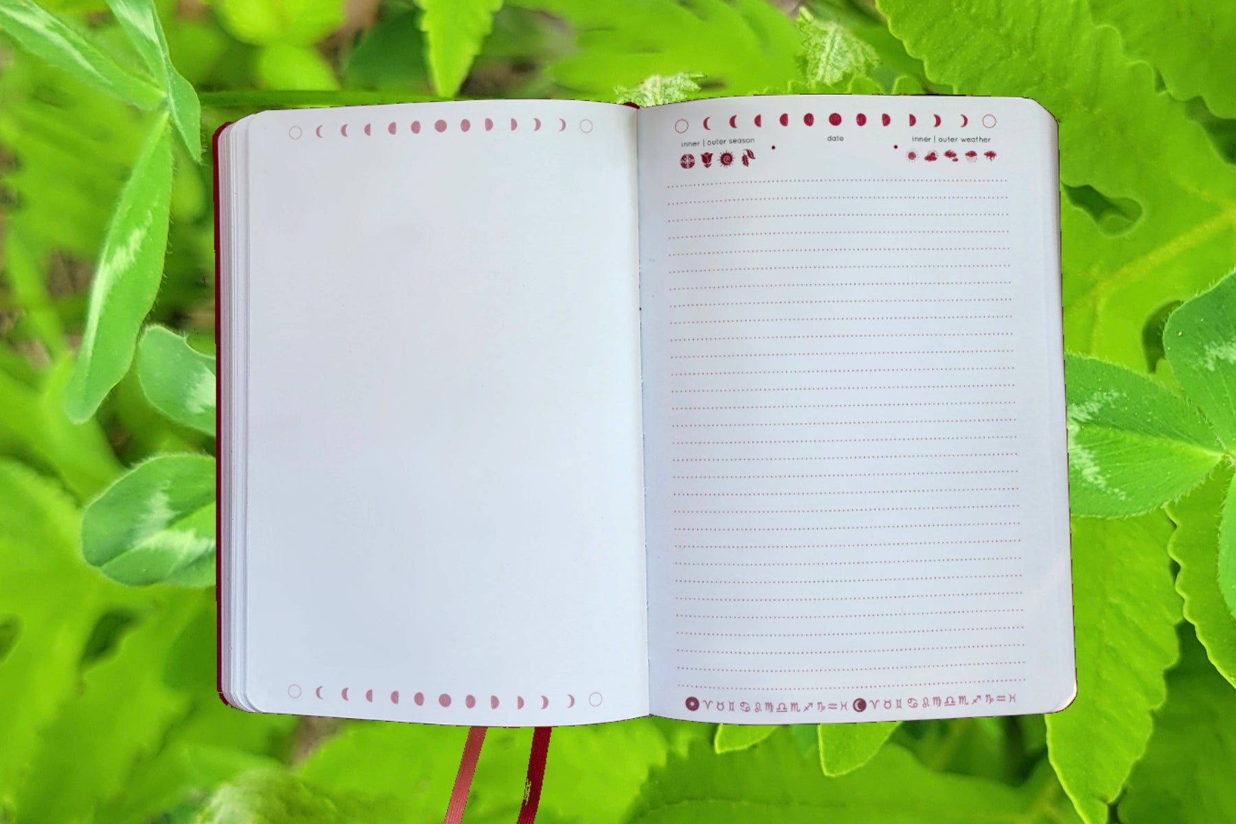 Cyclical Notebook for journaling and cycle-tracking weather mental health womb cycles