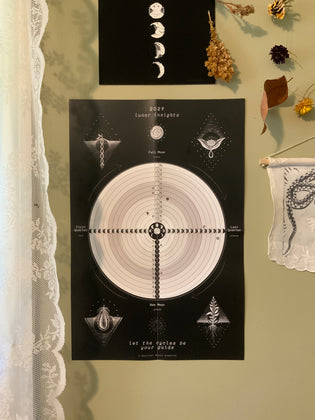 2027 Lunar Cycle Insights Interactive Wall Poster - Moon Cycle Calendar