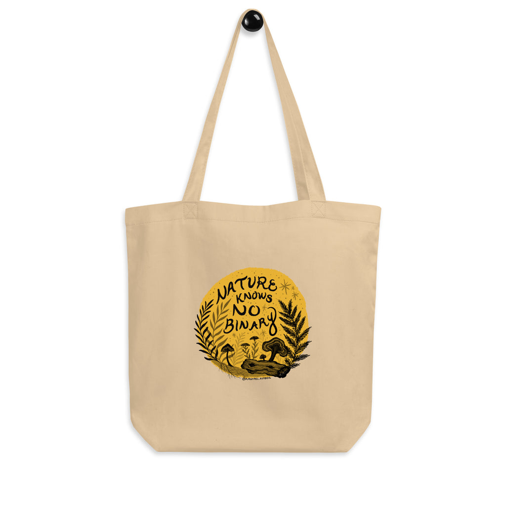 Nature Knows No Binary - Eco Tote Bag - Cyclical Roots & Cycles Journal – Healing tools & grounding guides for self-awareness & collective wellbeing