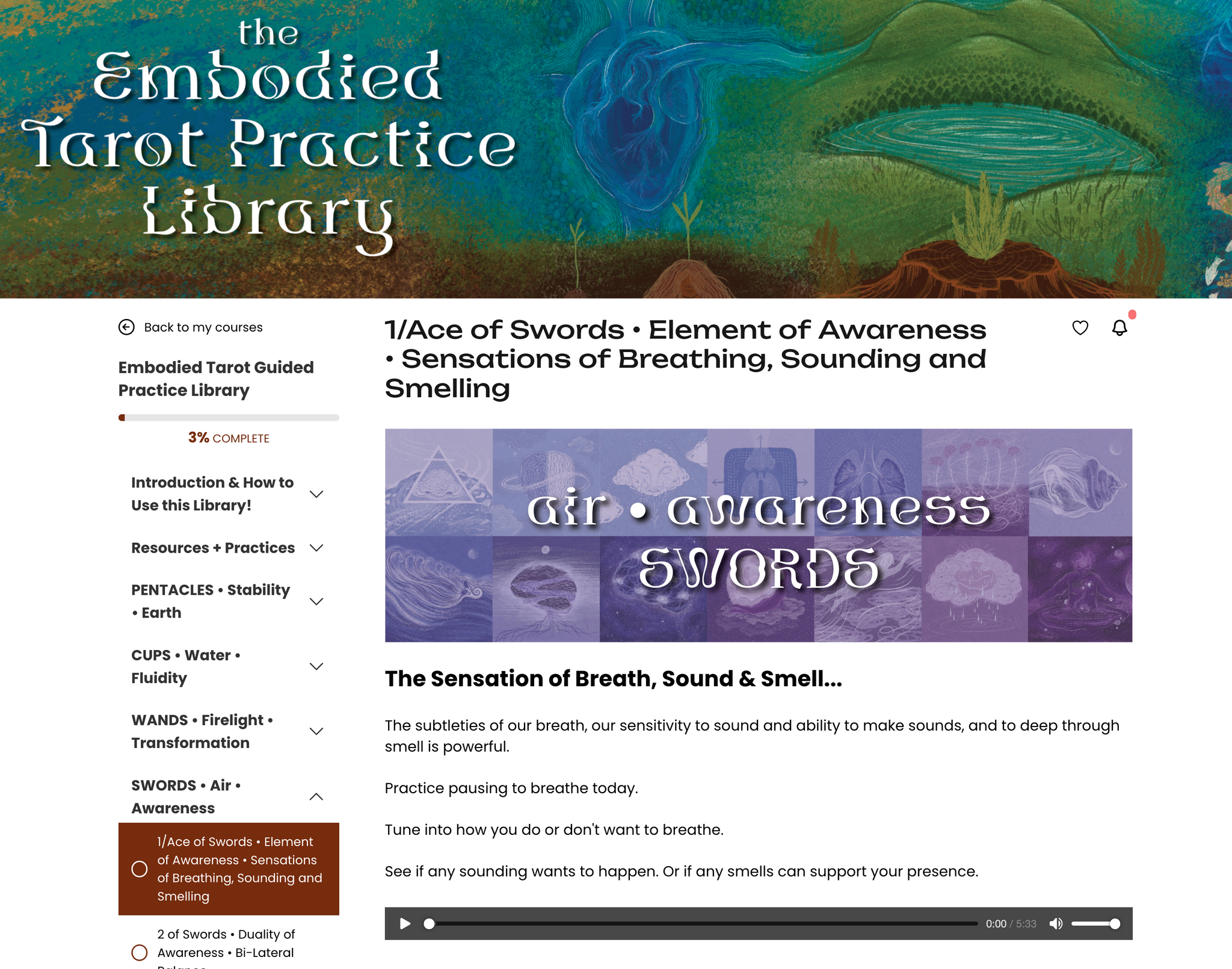 Embodied Tarot Guided Audio Practice Library (Lifetime Access)