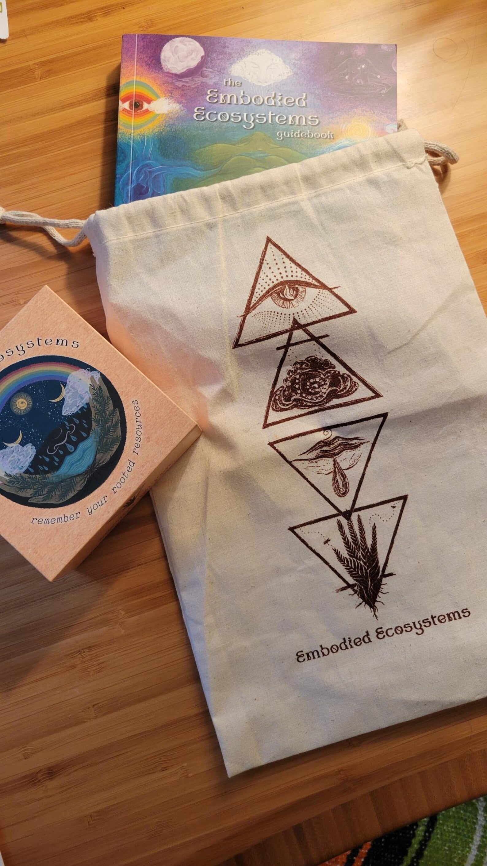 Organic Cotton Travel Pouch | Tarot Deck & Book Protection Pouch | Oracle Cards Carrying Bag | Reusable Eco Gift Wrap