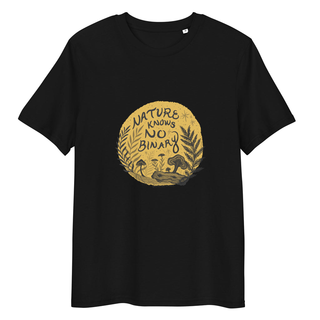 Nature Knows No Binary - Organic Cotton T-shirt (POD) - Cyclical Roots & Cycles Journal – Healing tools & grounding guides for self-awareness & collective wellbeing