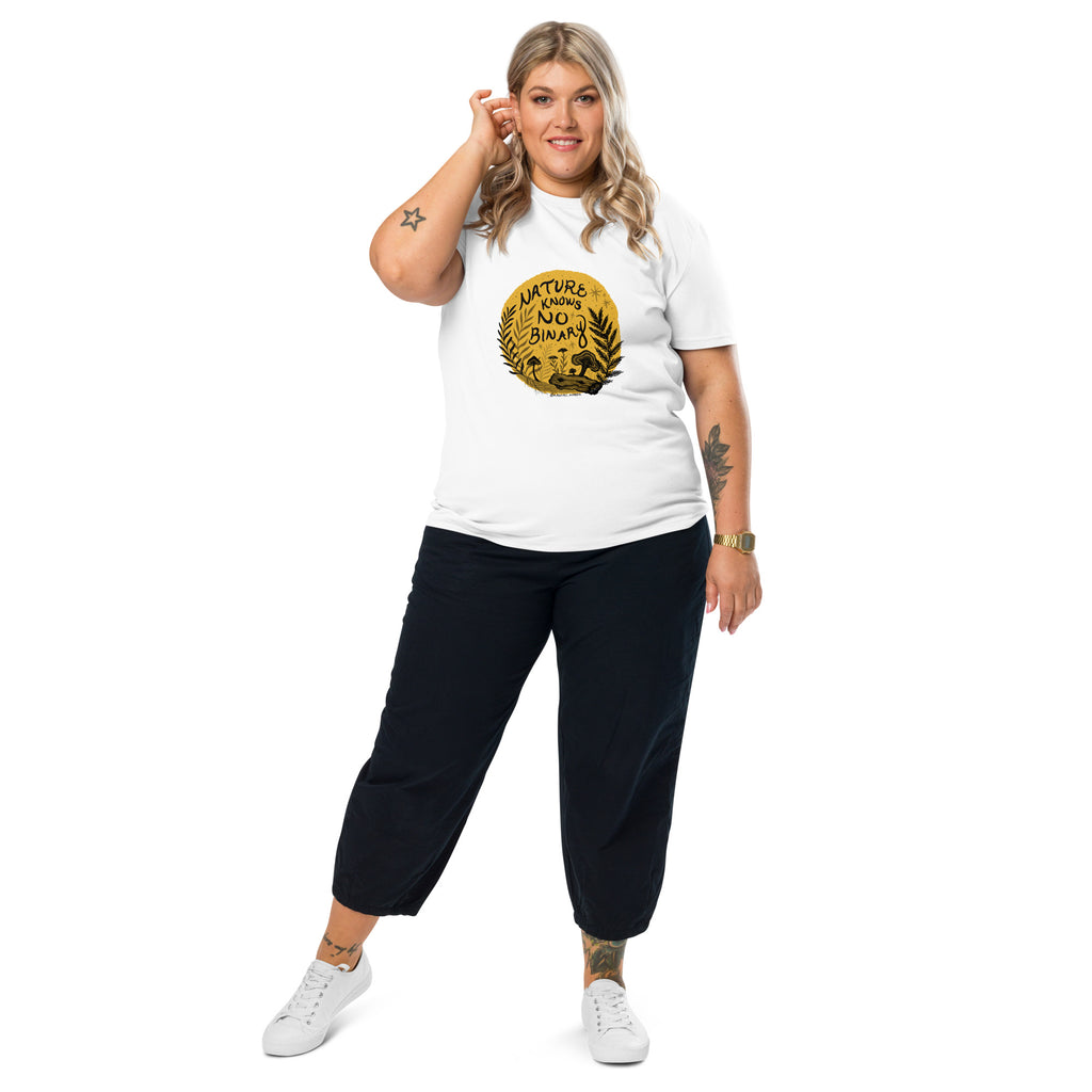 Nature Knows No Binary - Organic Cotton T-shirt (POD) - Cyclical Roots & Cycles Journal – Healing tools & grounding guides for self-awareness & collective wellbeing