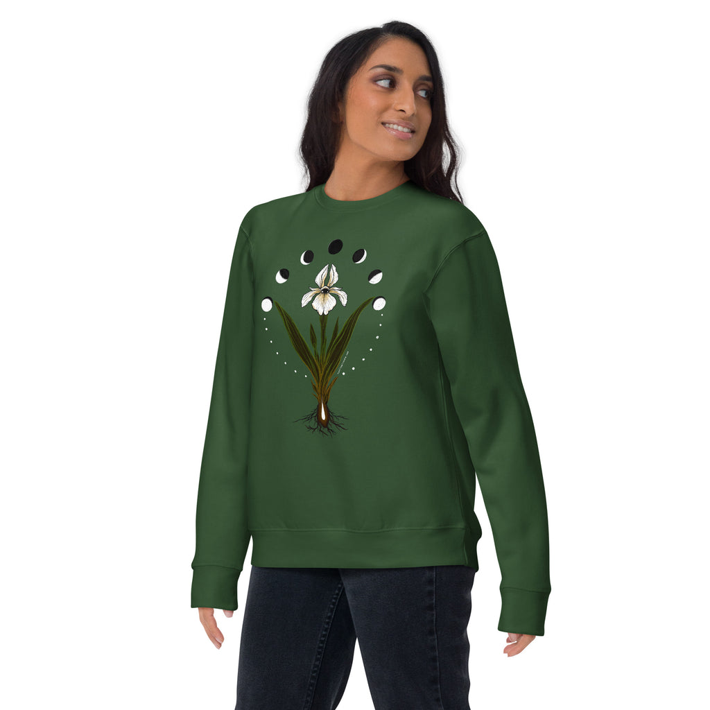 Iris Awareness – Unisex Premium Sweatshirt (POD) - Cyclical Roots & Cycles Journal – Healing tools & grounding guides for self-awareness & collective wellbeing