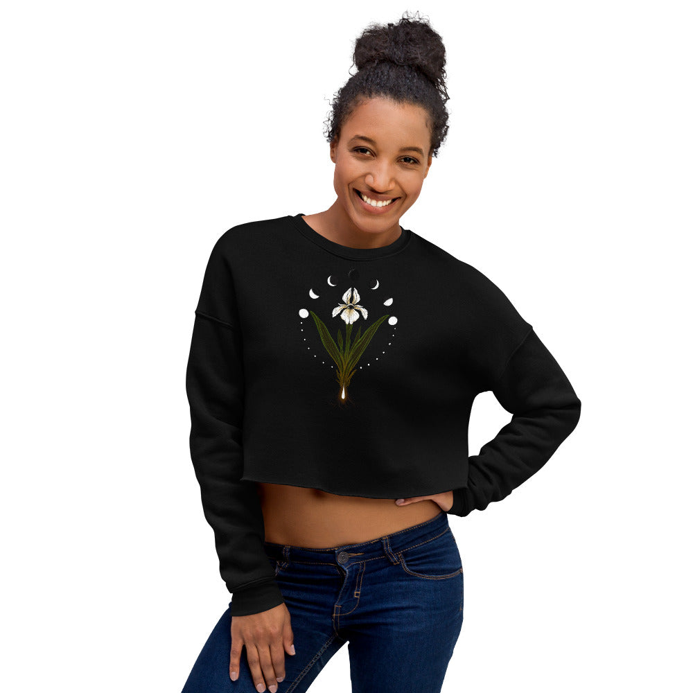 Iris Awareness – Crop Sweatshirt (POD) - Cyclical Roots & Cycles Journal – Healing tools & grounding guides for self-awareness & collective wellbeing