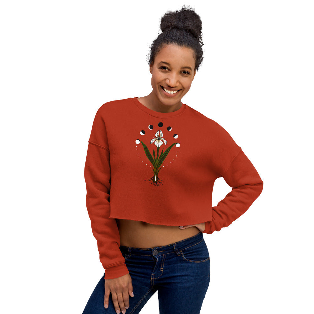 Iris Awareness – Crop Sweatshirt (POD) - Cyclical Roots & Cycles Journal – Healing tools & grounding guides for self-awareness & collective wellbeing