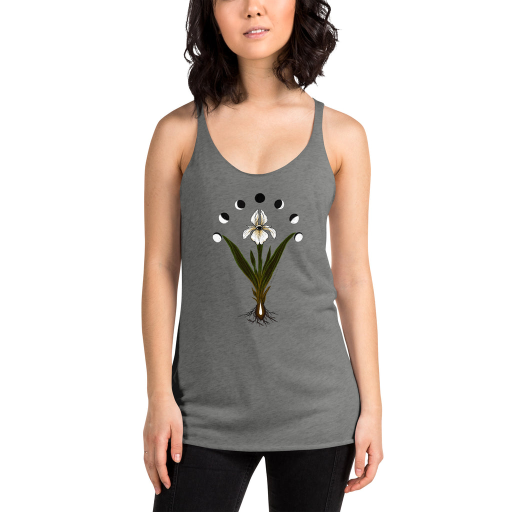 Iris Awareness - Racerback Tank Top (POD) - Cyclical Roots & Cycles Journal – Healing tools & grounding guides for self-awareness & collective wellbeing