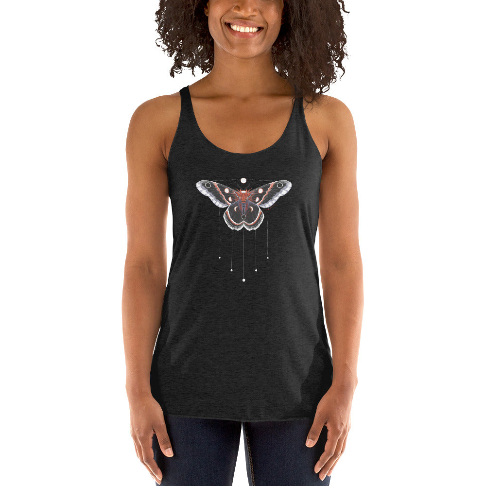 Moon Moth Racerback Tank Top (POD) - Cyclical Roots & Cycles Journal – Healing tools & grounding guides for self-awareness & collective wellbeing