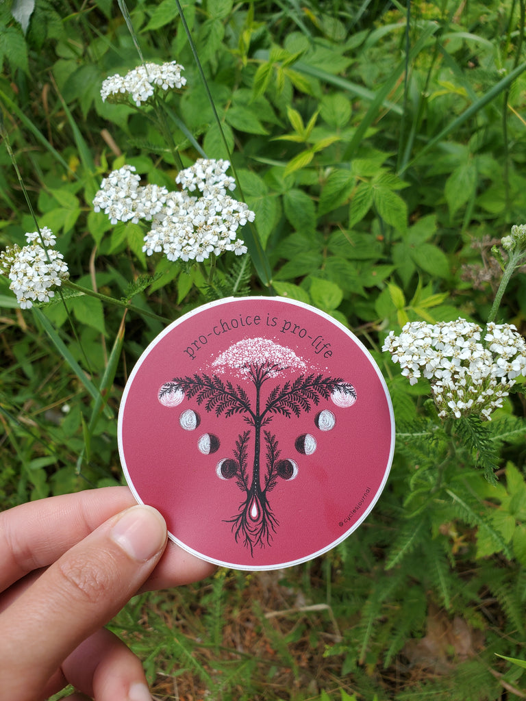 Choice Fundraiser Vinyl Sticker - Cyclical Roots & Cycles Journal – Healing tools & grounding guides for self-awareness & collective wellbeing