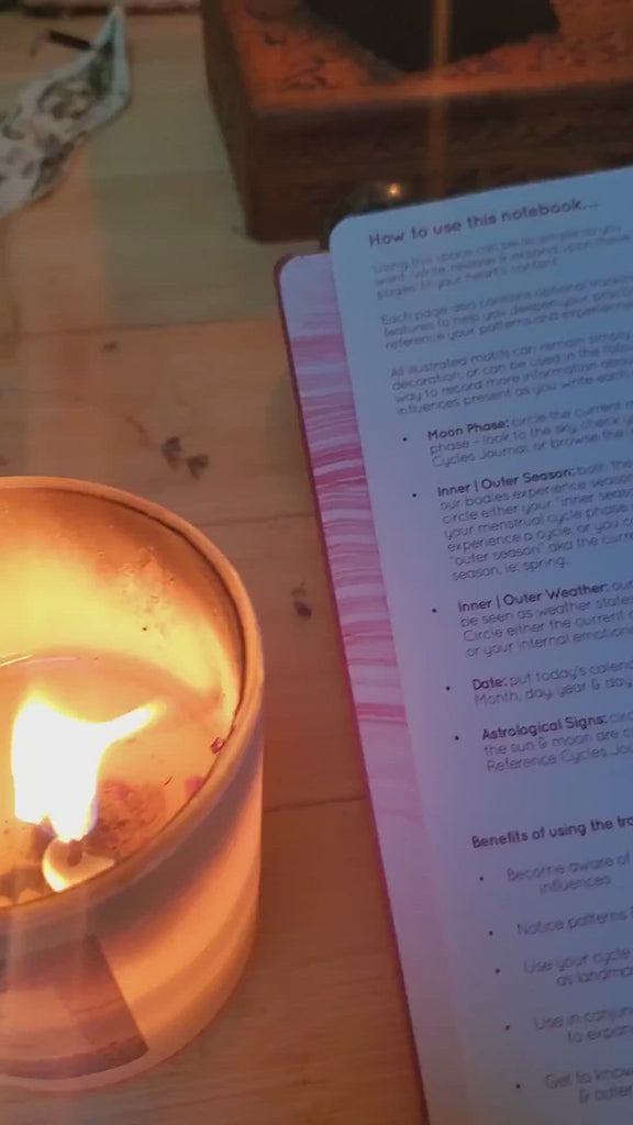 Video of using Cyclical Notebook – A Blank & Lined Tracking Journal for Expansion - Cycles Journal – Healing Tools for Witches, Women & Womb-Holders