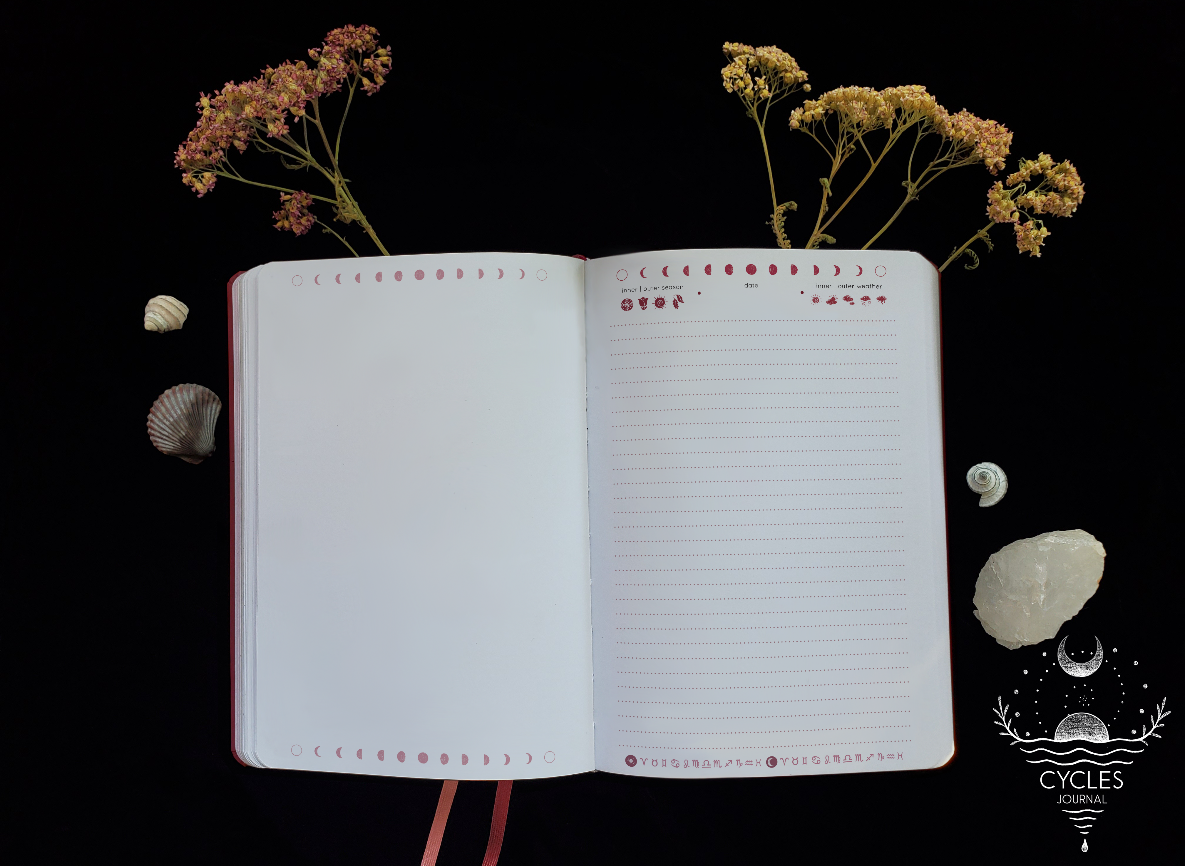 Cyclical Notebook – A Blank & Lined Tracking Journal for Expansion - Cyclical Roots & Cycles Journal – Healing tools & grounding guides for self-awareness & collective wellbeing