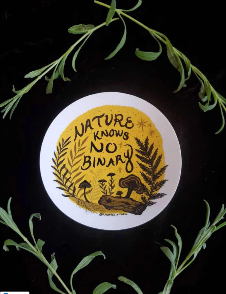 Nature Knows No Binary Vinyl Sticker - Cyclical Roots & Cycles Journal – Healing tools & grounding guides for self-awareness & collective wellbeing