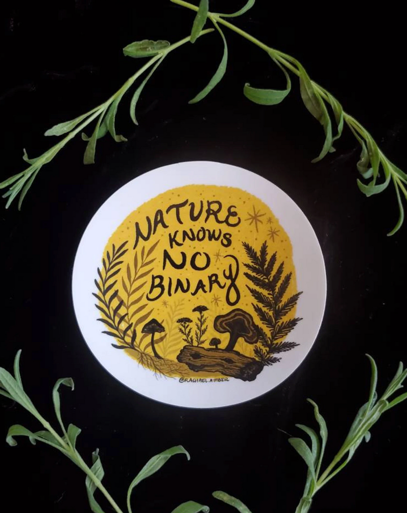 Wholesale – Nature Knows No Binary Vinyl Sticker - Cyclical Roots & Cycles Journal – Healing tools & grounding guides for self-awareness & collective wellbeing